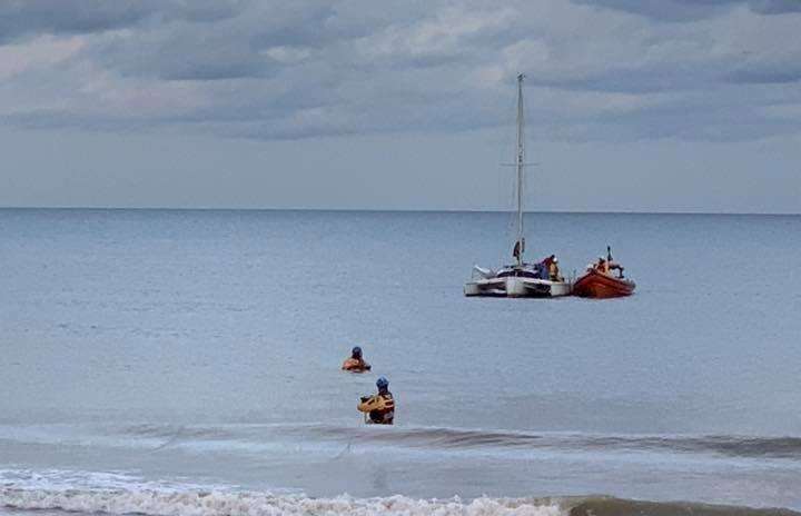 The rescue off of Littlestone. Picture: Dungeness Coastguard