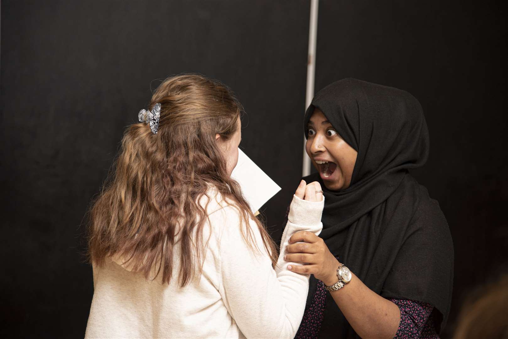 These Northfleet School for Girls pupils were thrilled with their results. Picture: Northfleet School for Girls