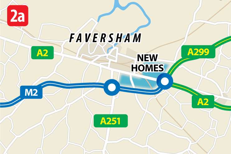 A settlement of 5,000 units south east of Faversham