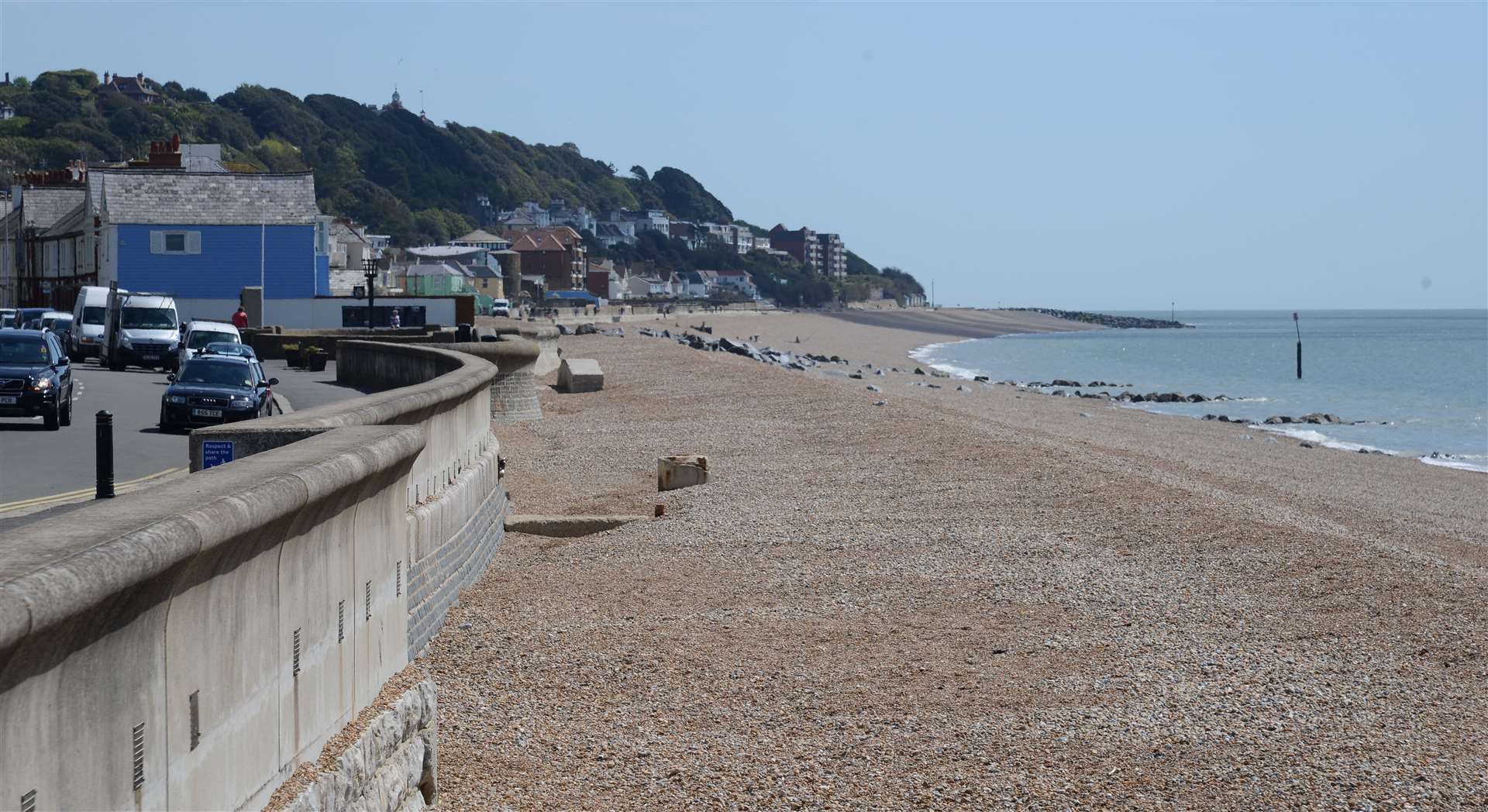 Would-be daytrippers are being urged to stay away from Sandgate beach even as the weather hots up. Picture: Gary Browne