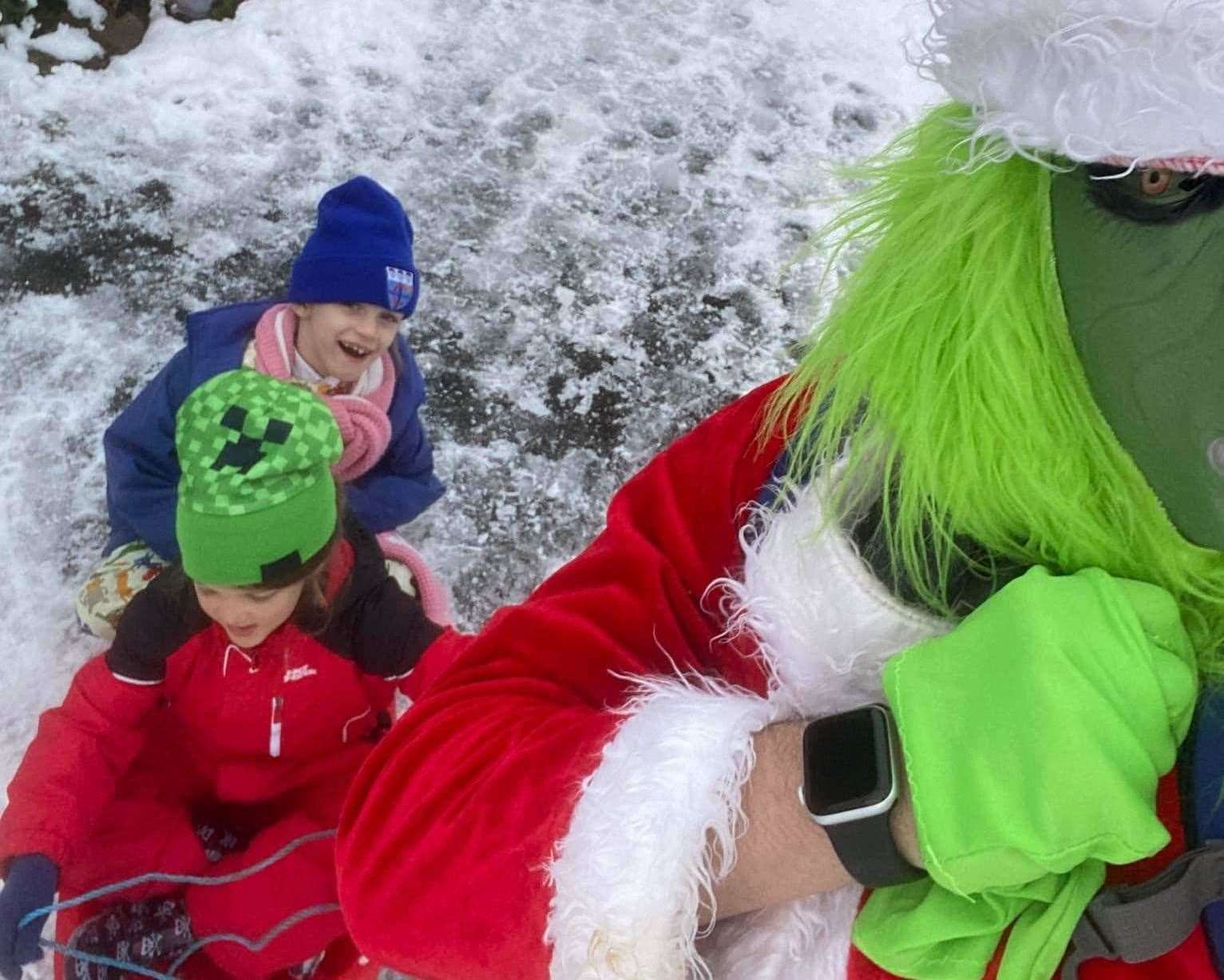 Daniel Wood with his daughter, Isabella, and her best friend, Noah