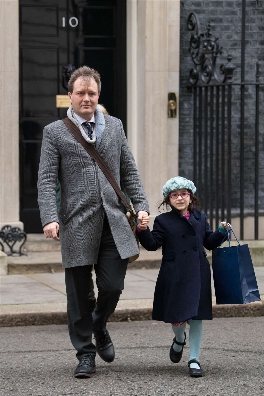 Gabriella Zaghari-Ratcliffe with her father Richard outside Downing Street (Stefan Rousseau/PA)