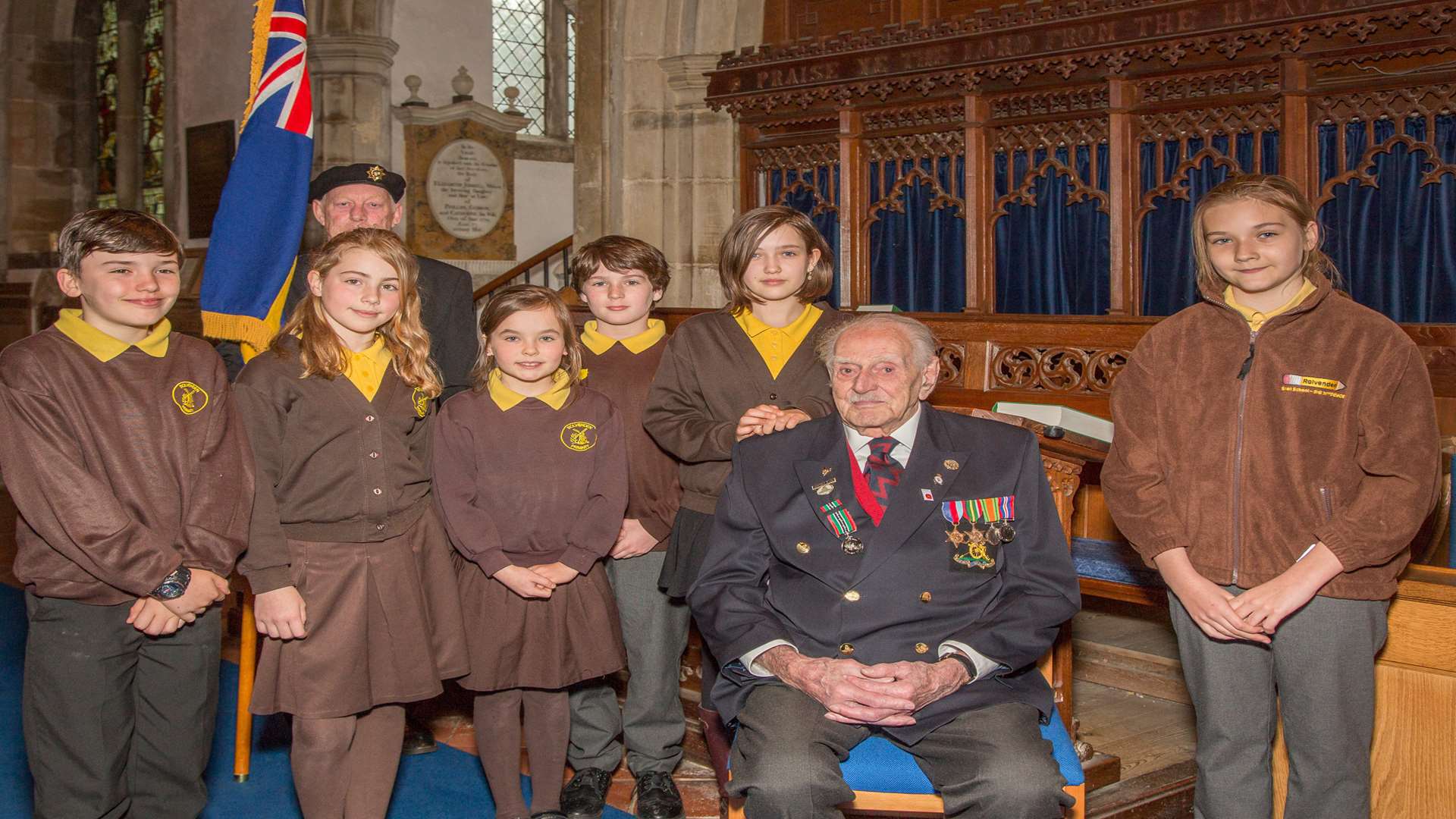 The war veteran with primary school children