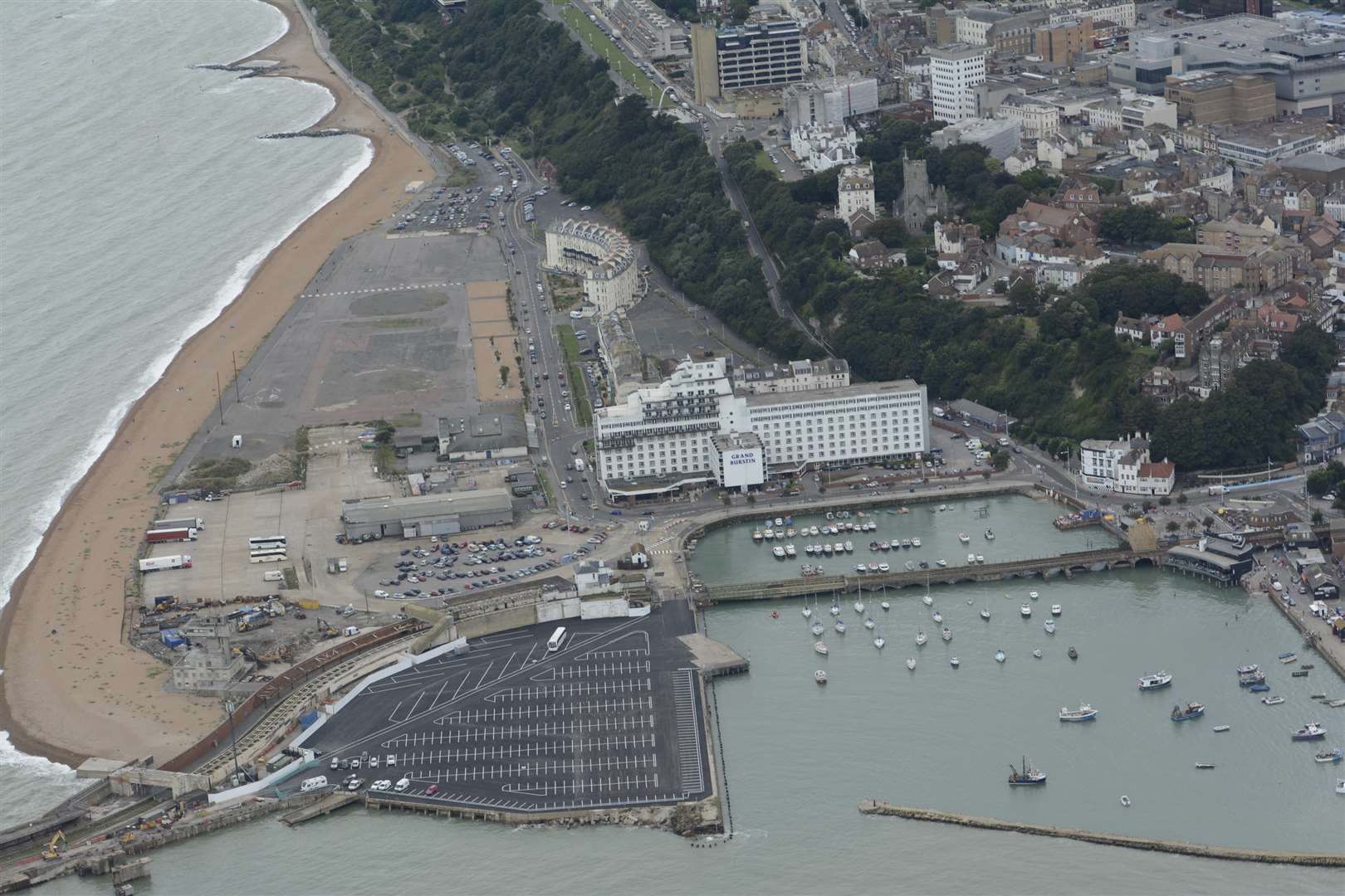 Folkestone's harbour and seafront. Picture: Simon Burchett.