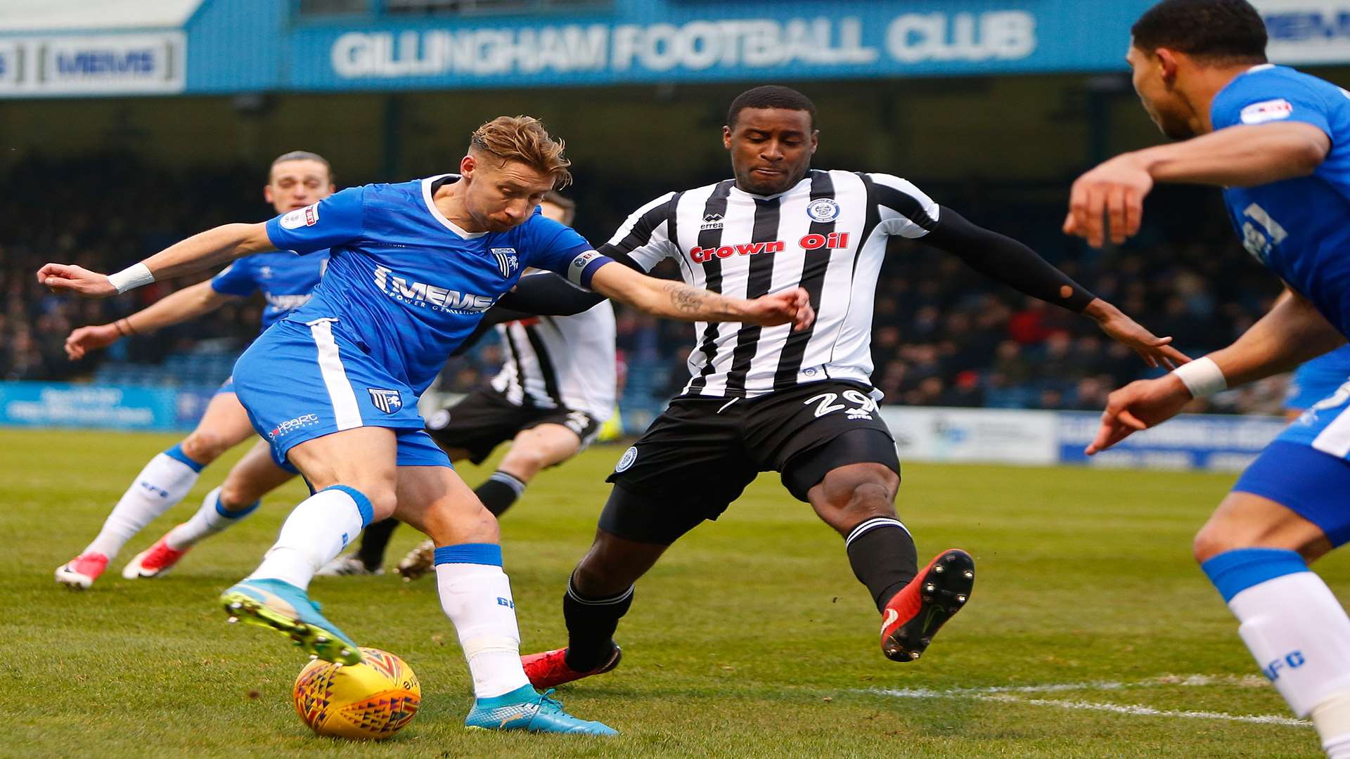 Lee Martin in the thick of the action Picture: Andy Jones