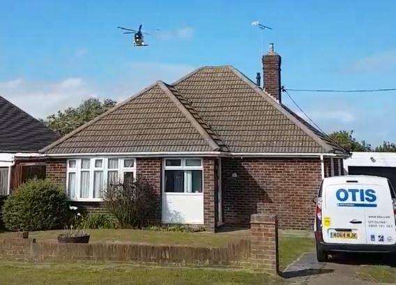 The air ambulance taking off. Credit: Daniel Knapp