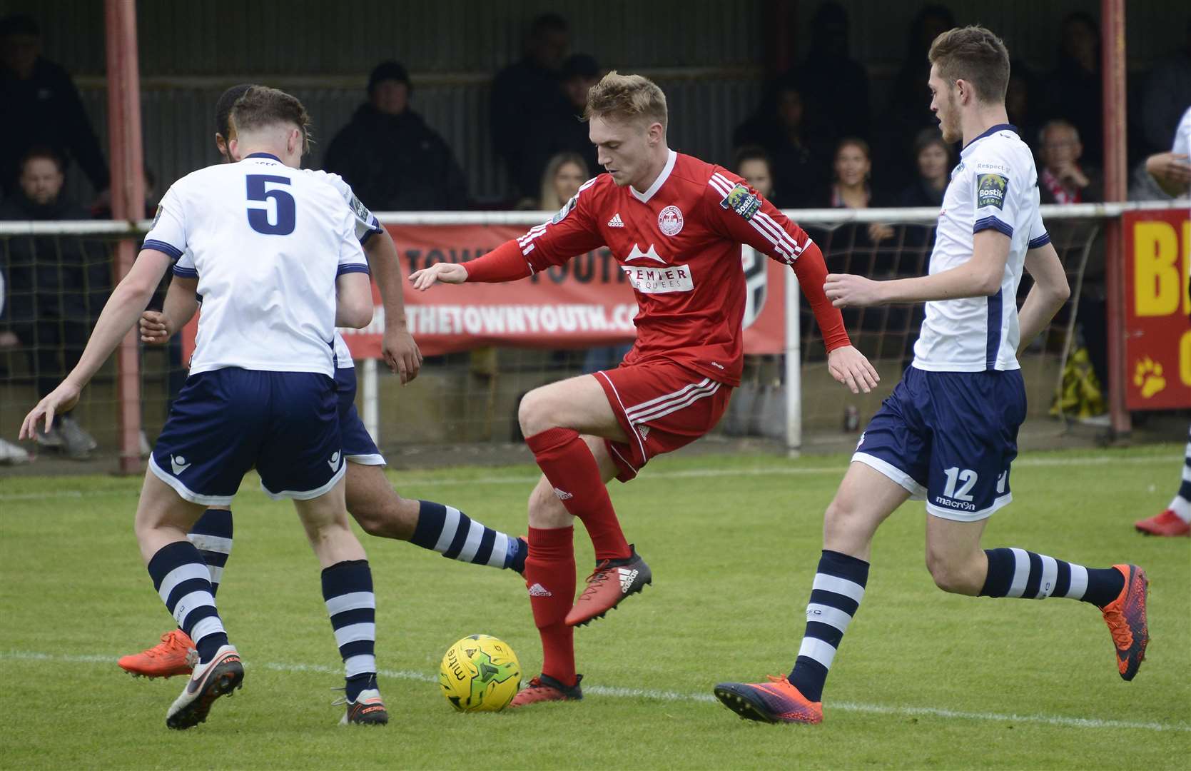 Mitchell Dickenson on the ball for Hythe Town Picture: Paul Amos