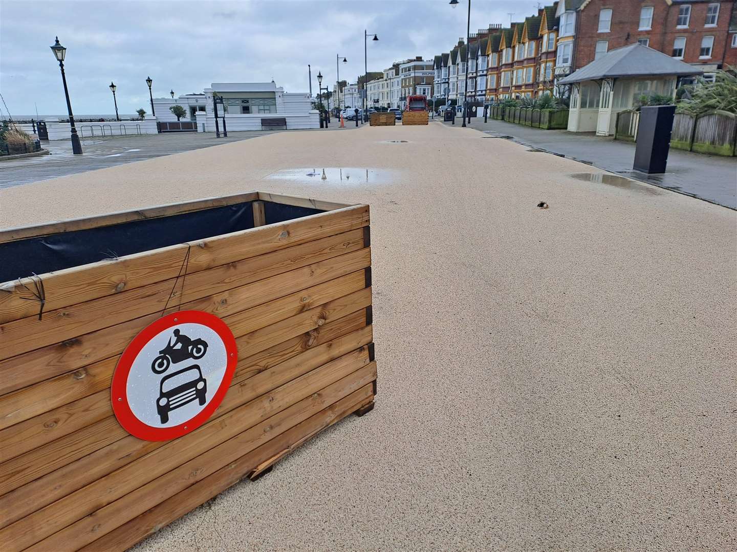 The new plaza is the result of a controversial pedestrianisation project in Herne Bay