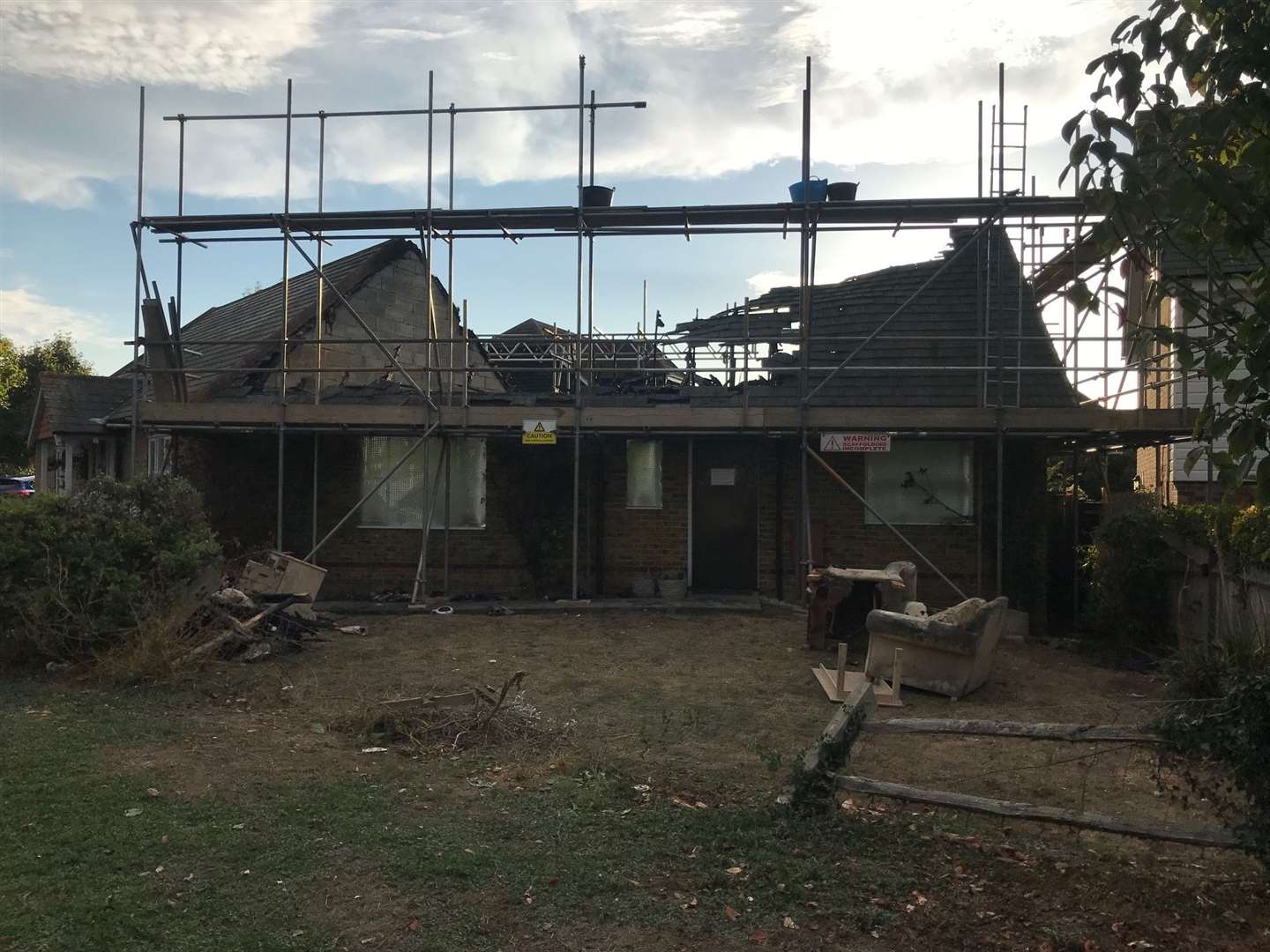 Deirdre O'Neil's bungalow in Sheppey Way, Iwade, that was devastated by a fire