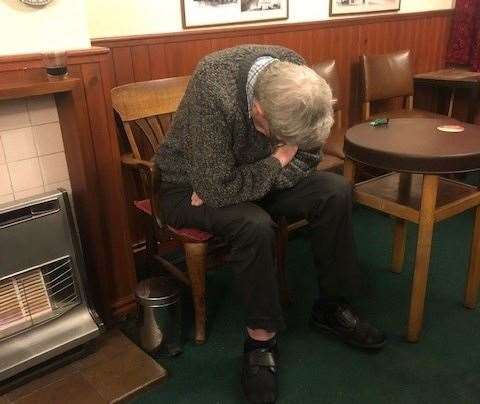 Richard the landlord came and joined me in the bar to sit by the gas fire