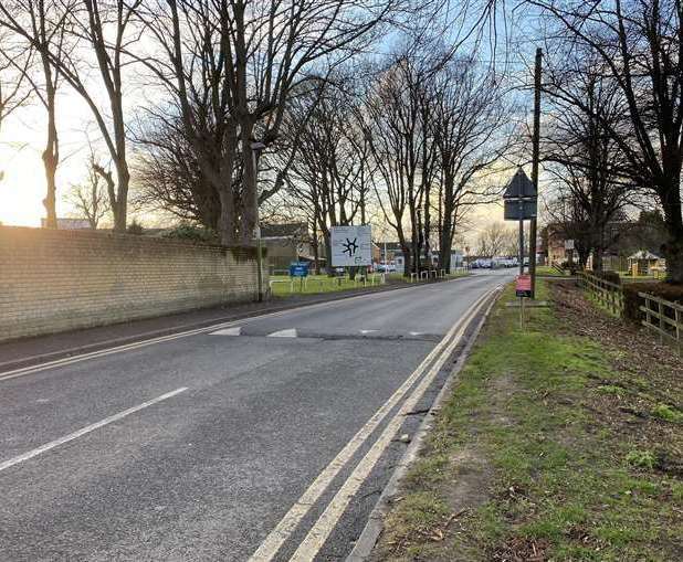 The approach road to HMP Rochester Prison where parcels of contraband are allegedly being thrown over walls