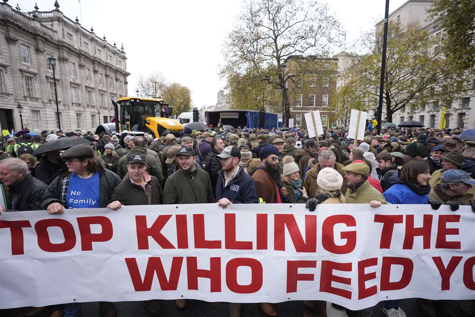 Farmers protest in central London over the changes to inheritance tax (Andrew Matthews/PA)