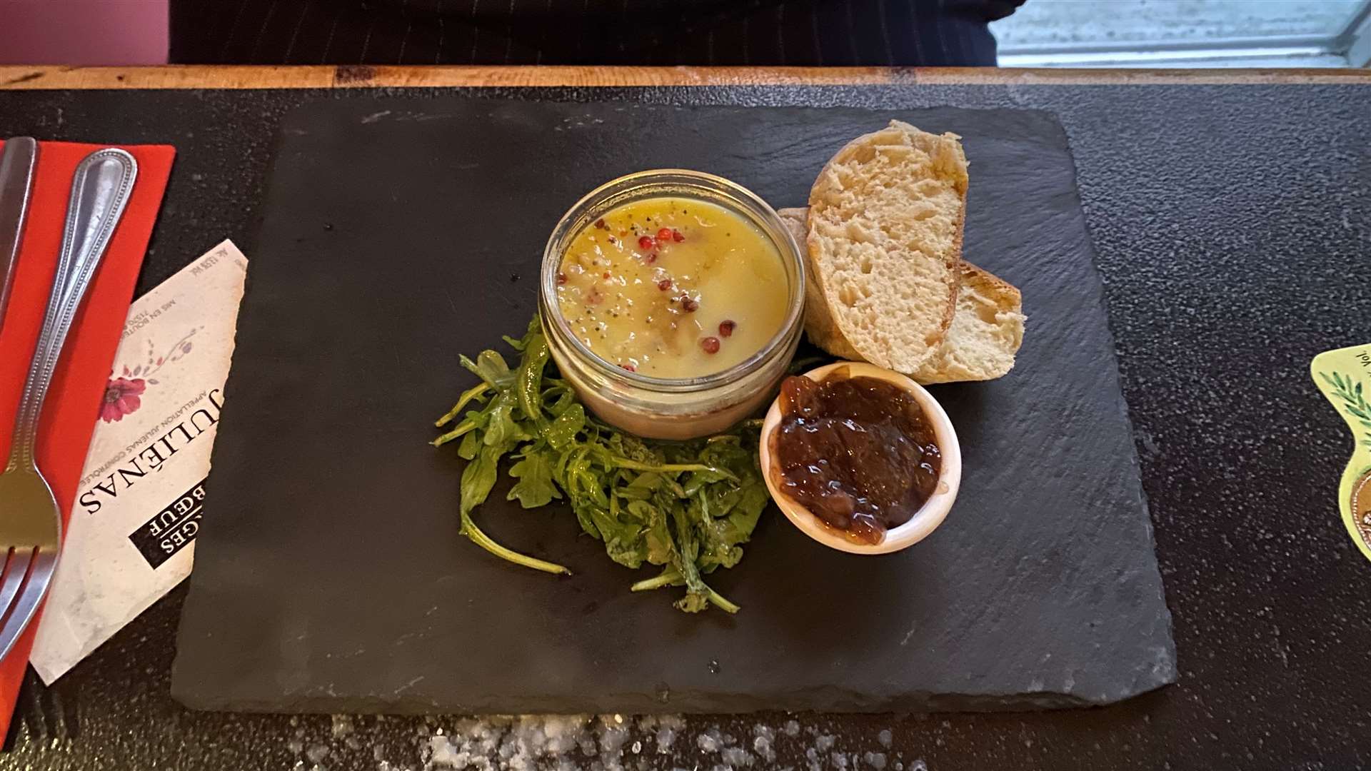 The chicken liver parfait at Bistro Valerie near Canterbury