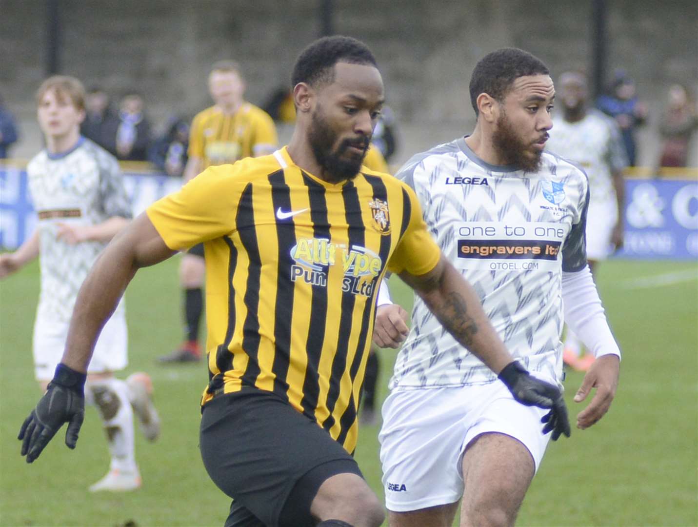 Jerson Dos Santos - netted twice in Herne Bay's 3-3 draw at Hastings. Picture: Paul Amos