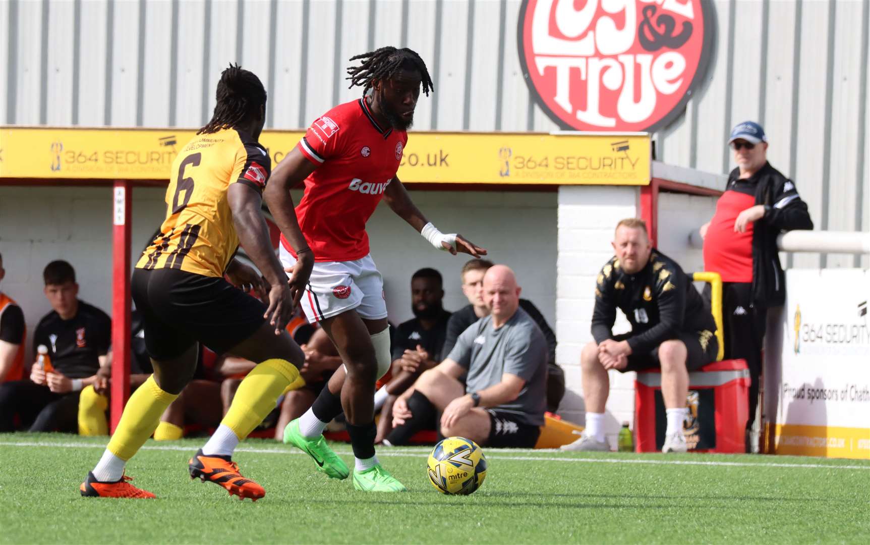 Weekend action at the Bauvill Stadium as Chatham beat Folkestone Picture: Max English (@max_ePhotos)