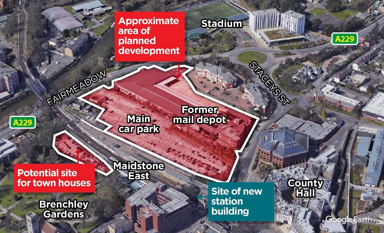 The area of proposed development next to Maidstone East (15413750)