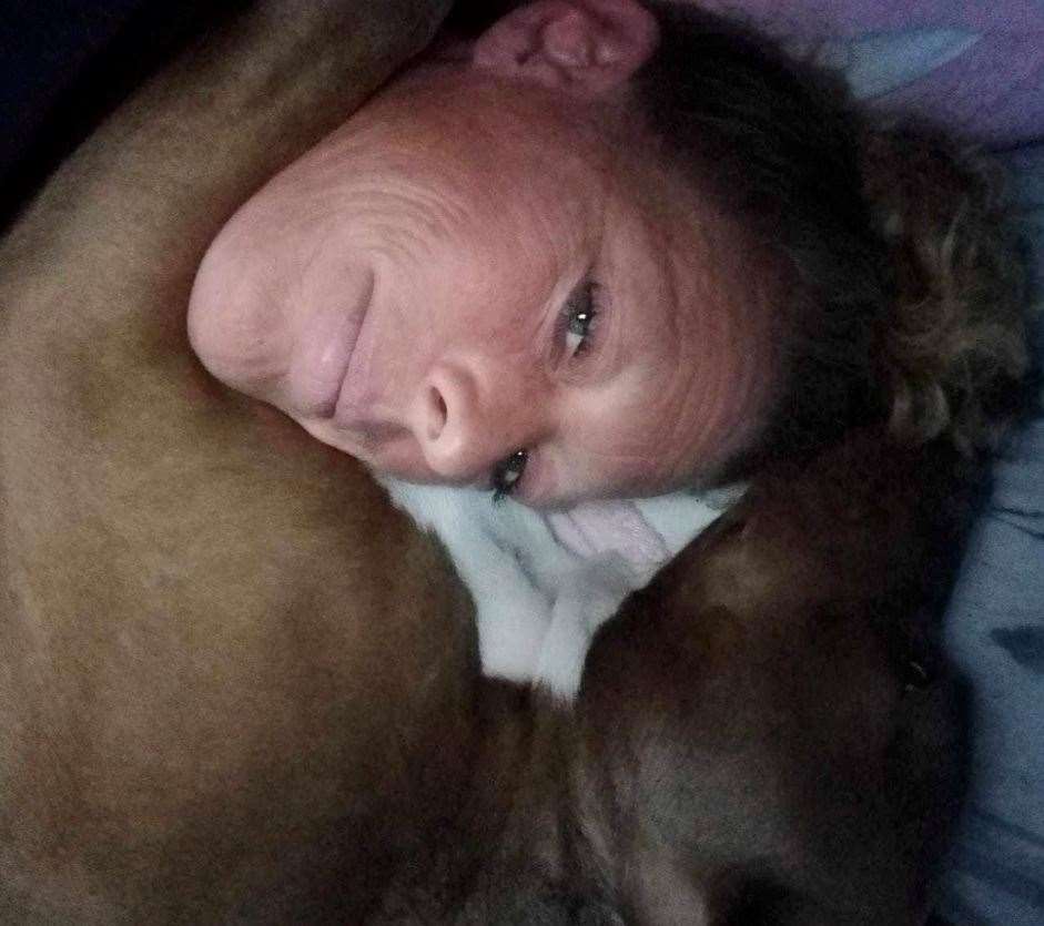 Laura Jones with Pandora, her Staffordshire bull terrier. Picture: Laura Jones