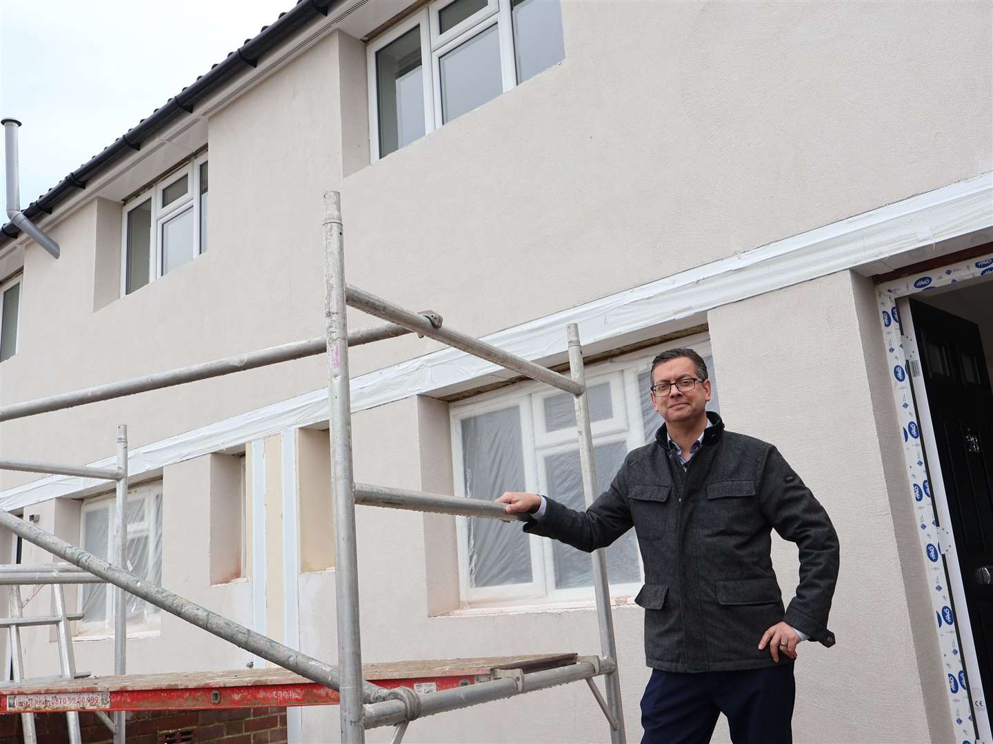 Cllr Bill Barrett at the refurbished Court Wurtin flats in Ashford. Picture: ABC