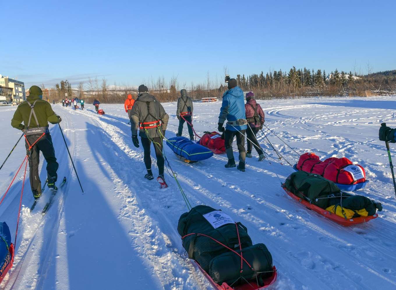 Participants completing the race