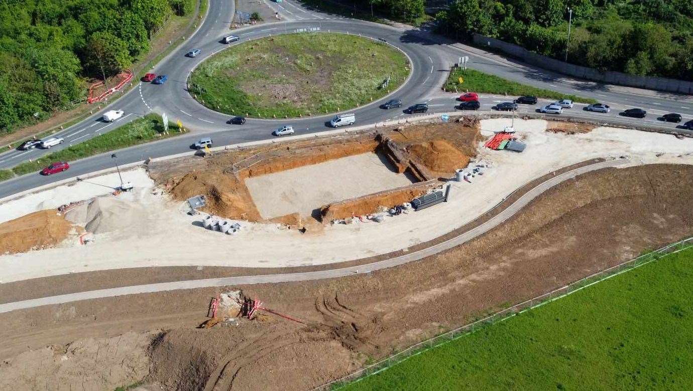 Work started on the A20 roundabout in February. Picture: Simon Ratcliff