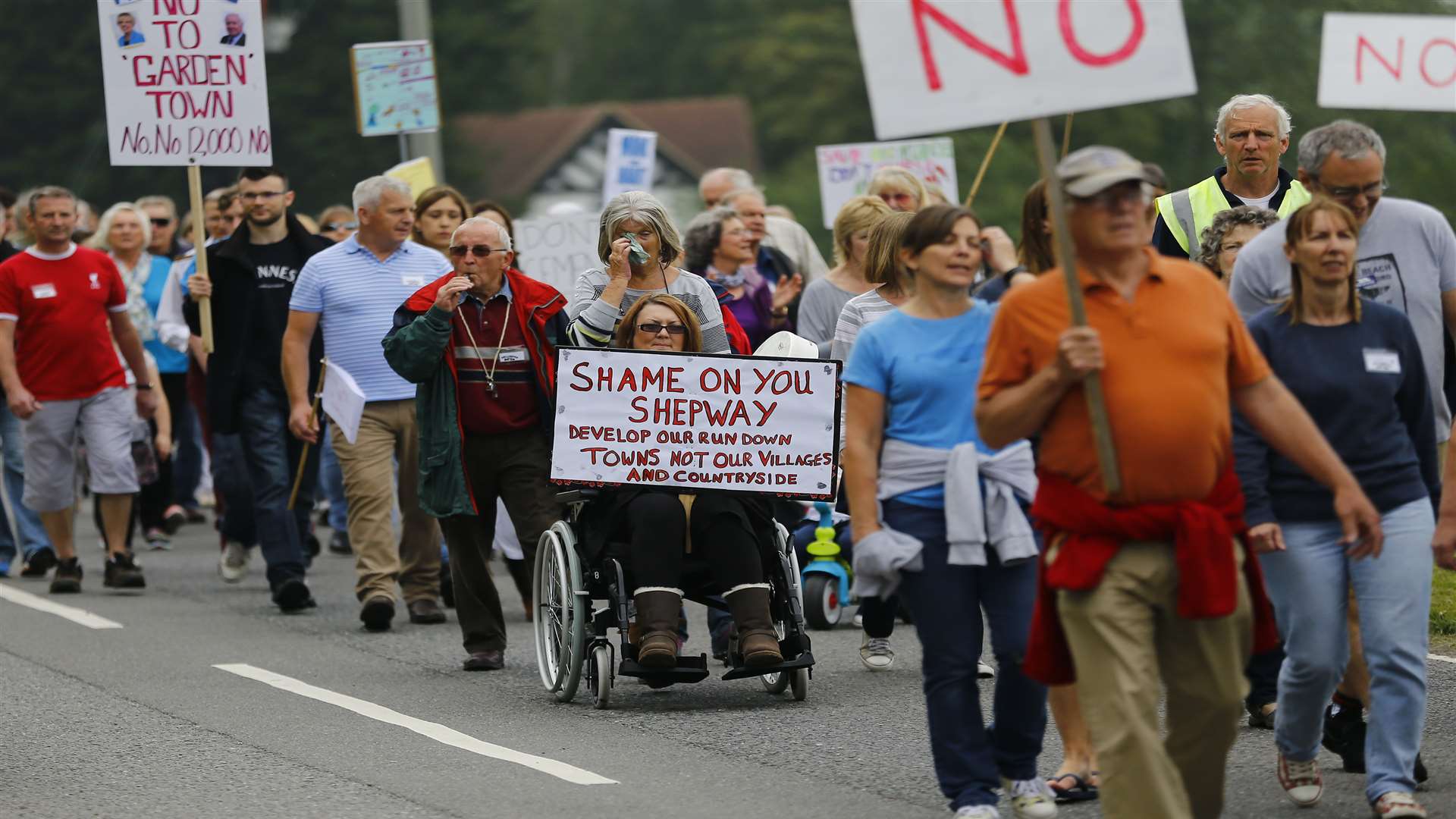 A march against the development proposals was held by hundreds of residents in June. Picture: Matt Bristow