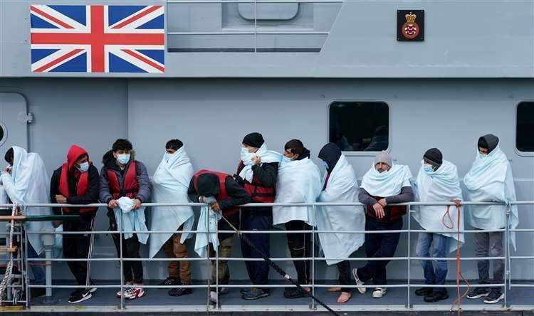 Ayslum seekers arriving in the UK in 2022. Picture: Gareth Fuller/PA (61621419)