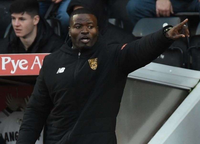 Maidstone United caretaker boss George Elokobi. Picture: Steve Terrell