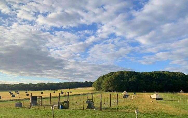 The proposed glamping site at Brook Farm, between Faversham and Canterbury