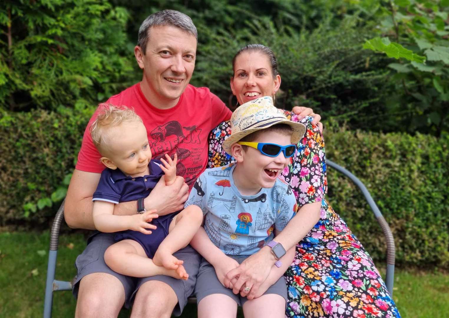 Curtis De'ath (bottom right) and his family