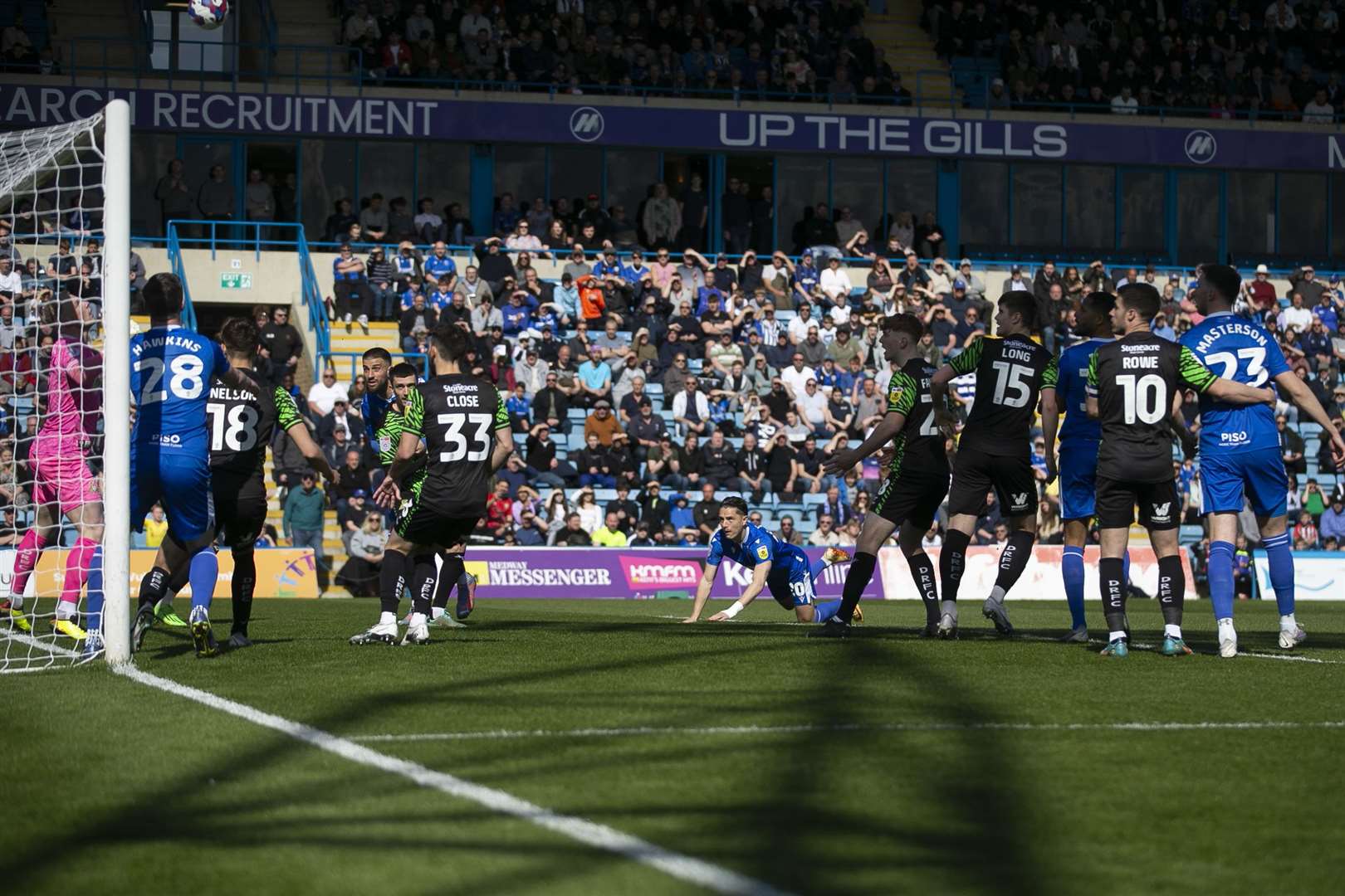 Tom Nichols volleys in the winner for Gillingham