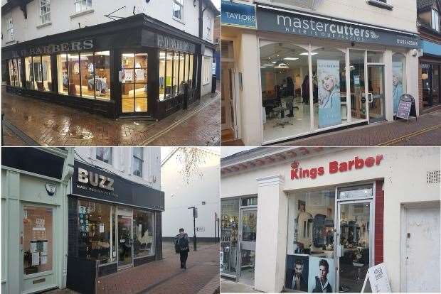 Just some of the barbers and hairdressers around Ashford's town centre