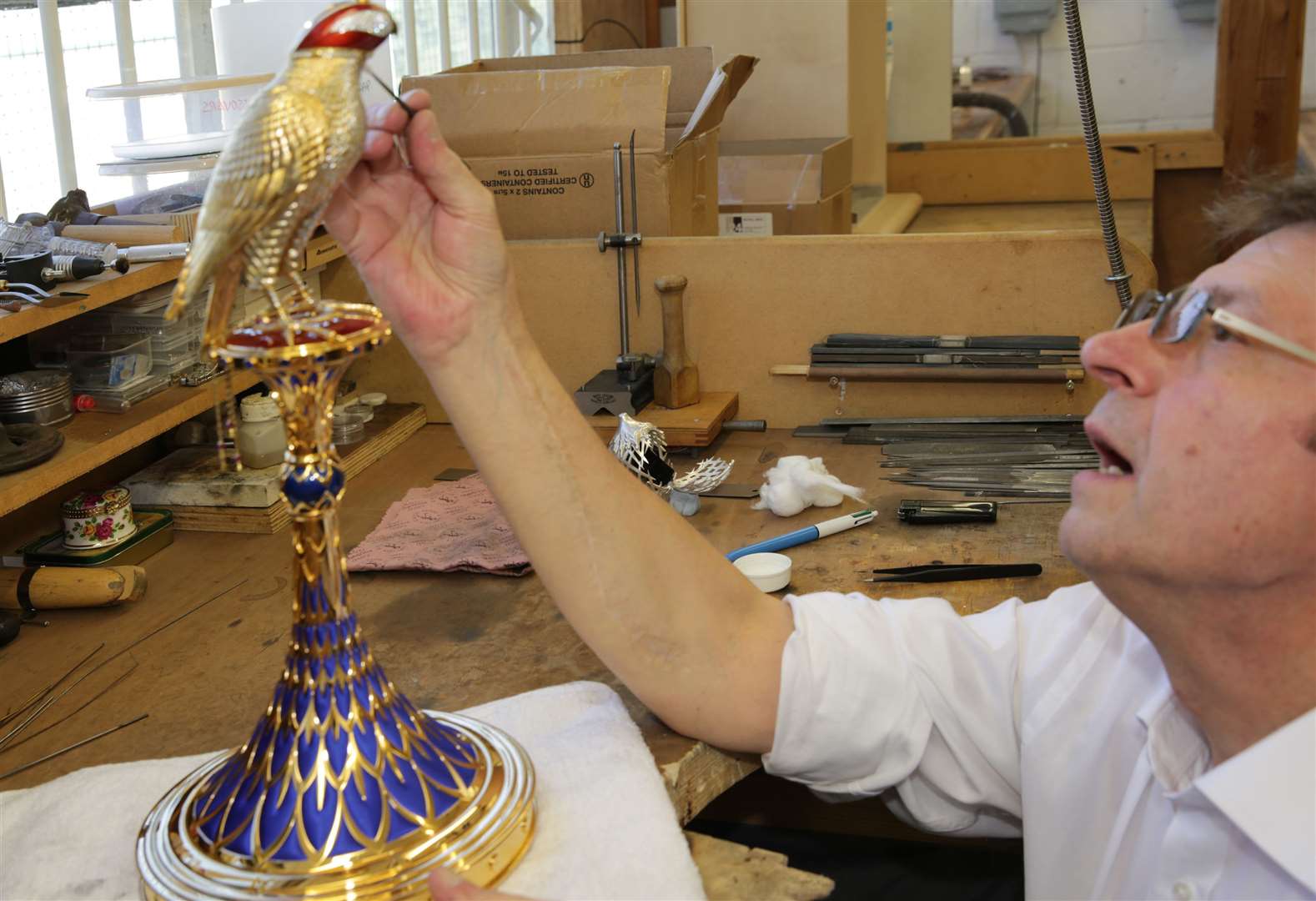 Jeweller Tony Bellingham at work