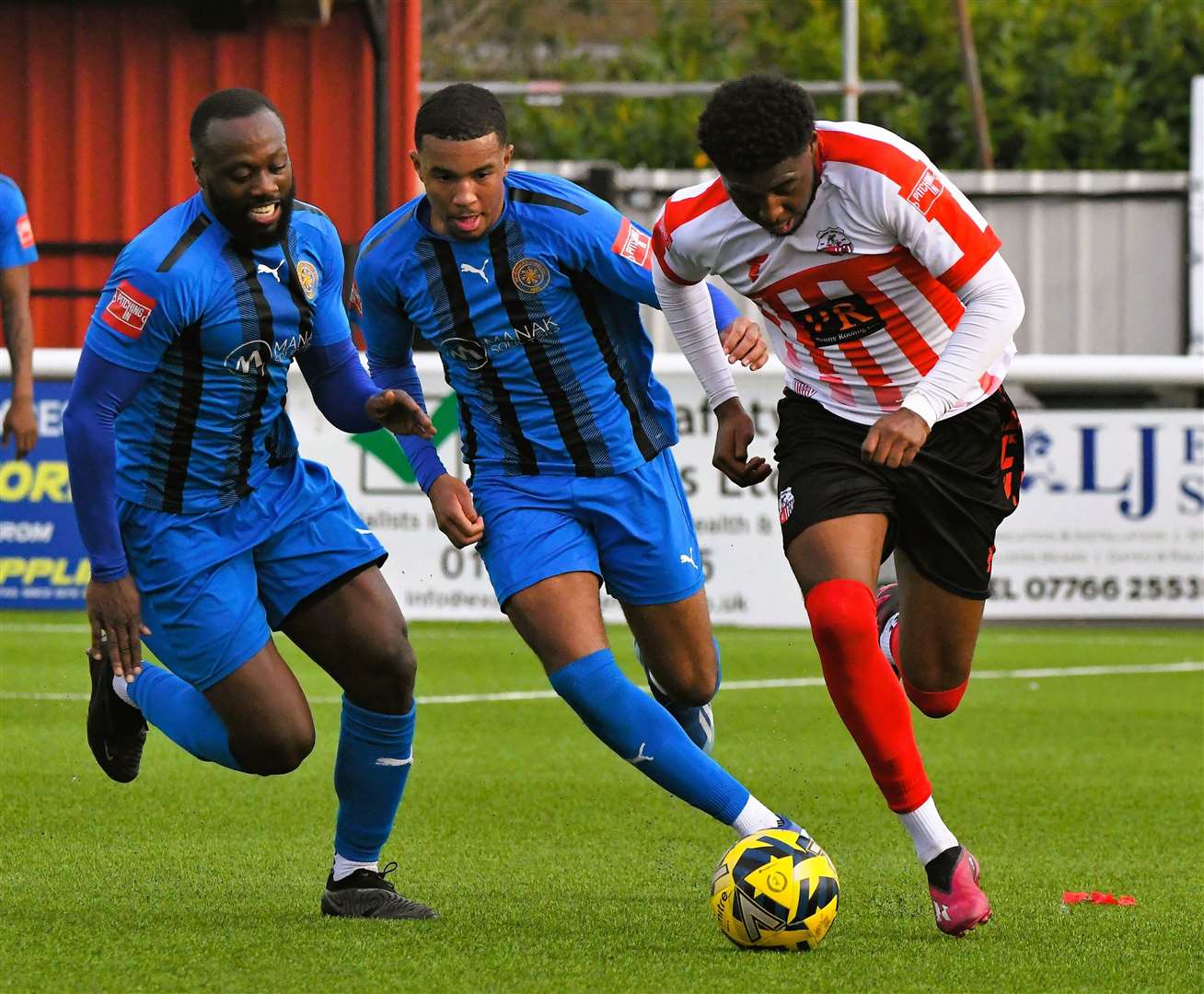 Action from Sevenoaks’ 4-3 victory at Sheppey in March - the Greatness Park club are now on the look-out for a new manager after Mark Dacey resigned. Picture: Marc Richards