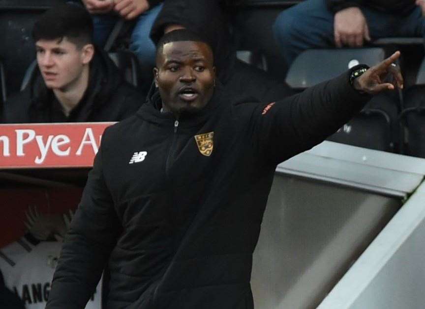 Maidstone United caretaker boss George Elokobi. Picture: Steve Terrell