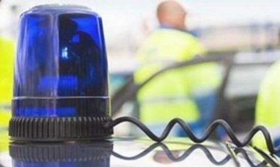 A car failed to stop after hitting a police car. Stock picture