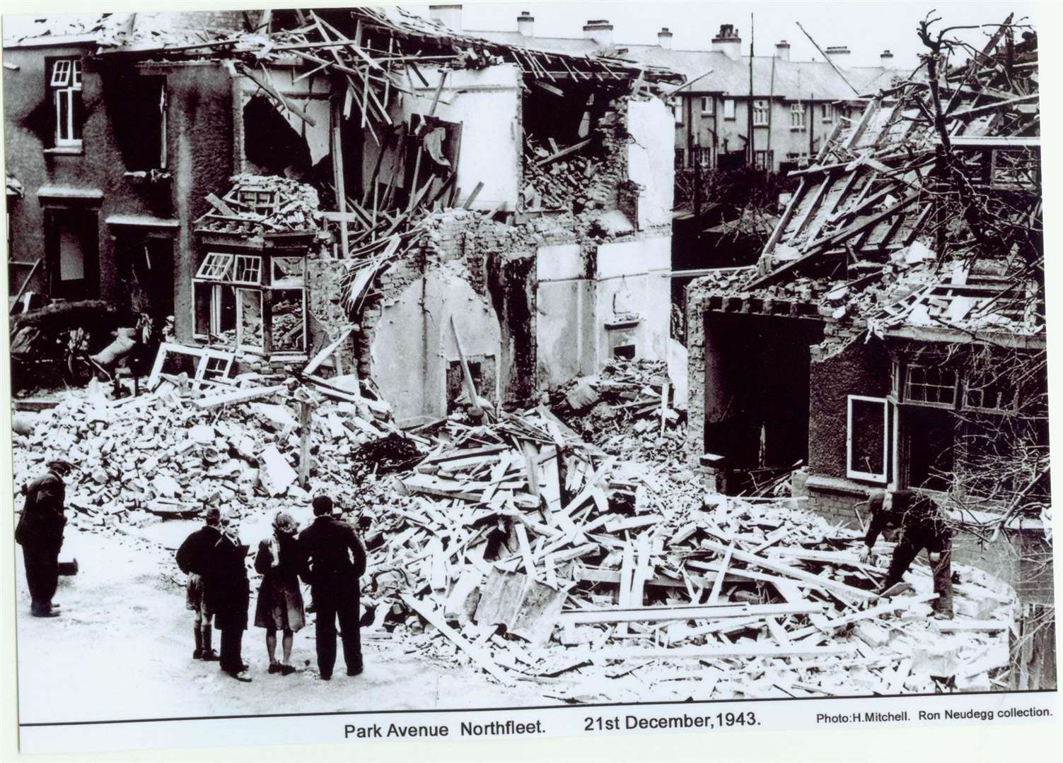 Park Avenue, Northfleet, pictured on the 21st of December, 1943, after an air raid. Picture: The Ron Neudegg Collection, held by Gravesend Library (6705092)