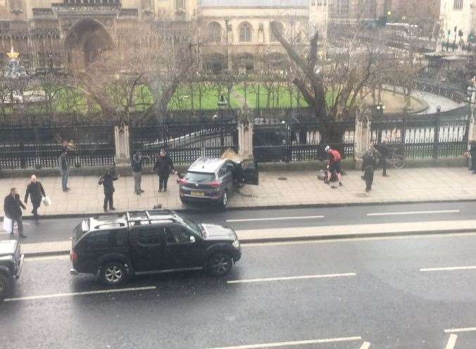 The scene at Parliament. Picture: Richard Swan.