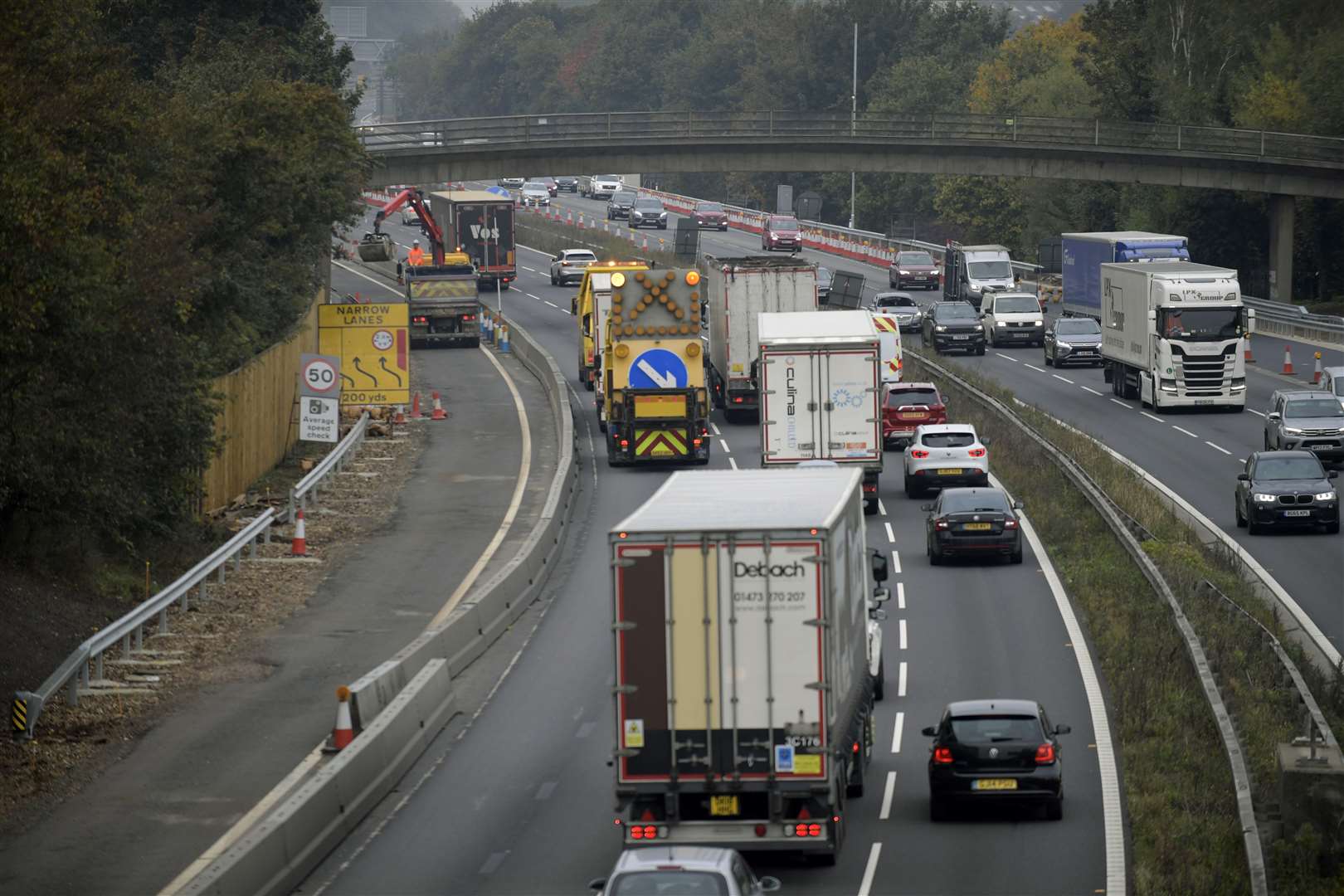 M20 between Junction 4 (Leybourne) and Junction 5 (Aylesford) where a section of Smart Motorway will be introduced. Picture: Barry Goodwin