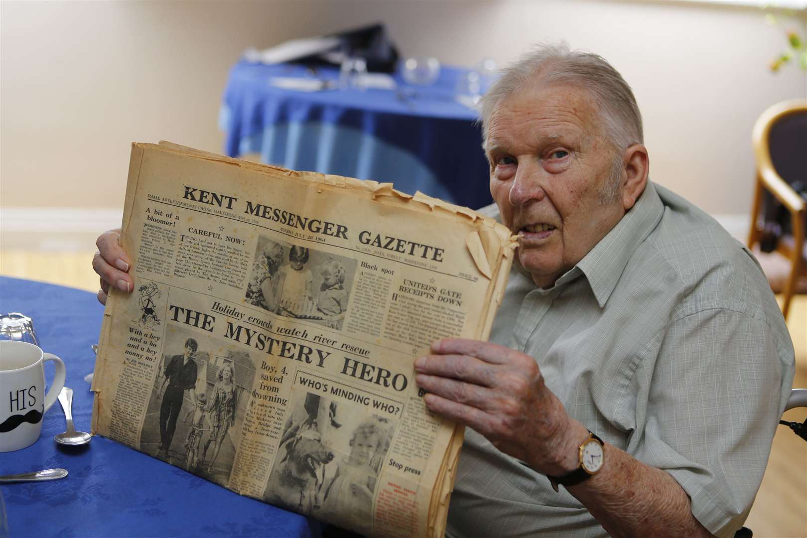 90-year-old Harry Wooding who hopes to be reunited with young boy he saved in 1964. Picture: Andy Jones