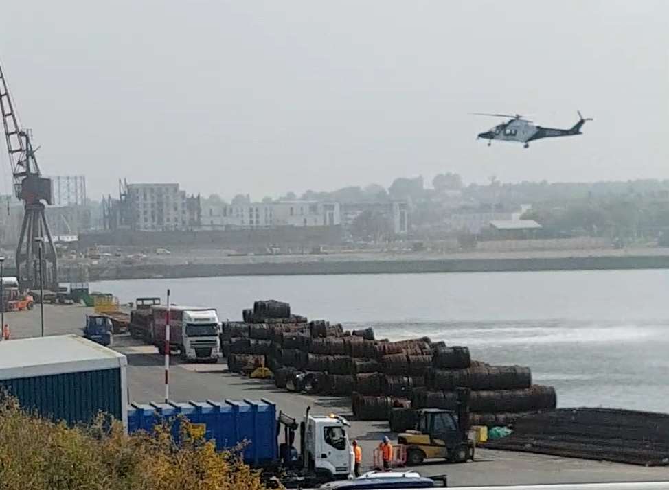 The air ambulance was called to Chatham Docks