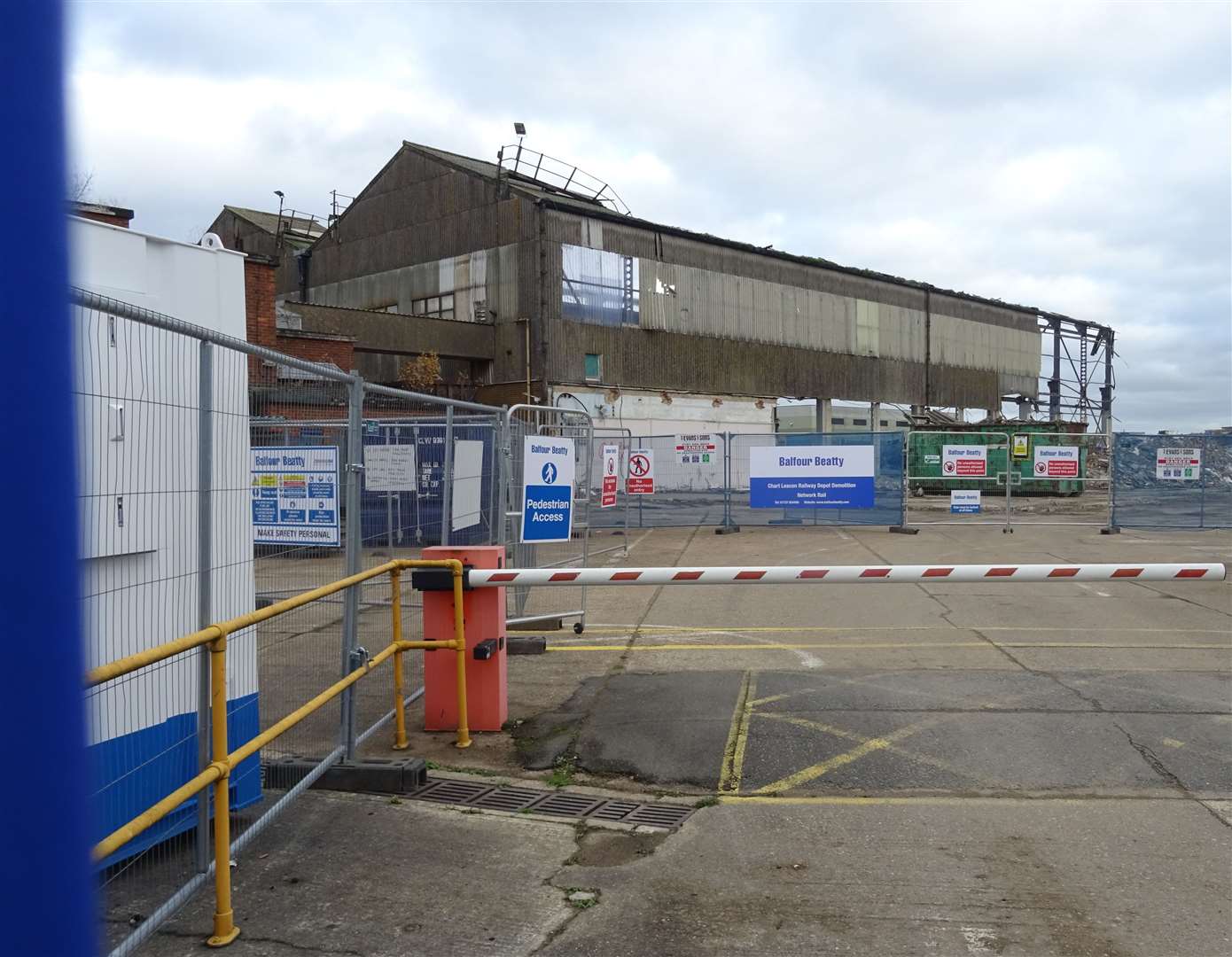 The view from the entrance to the railway works, taken in mid-November. Picture: Freddie Clements