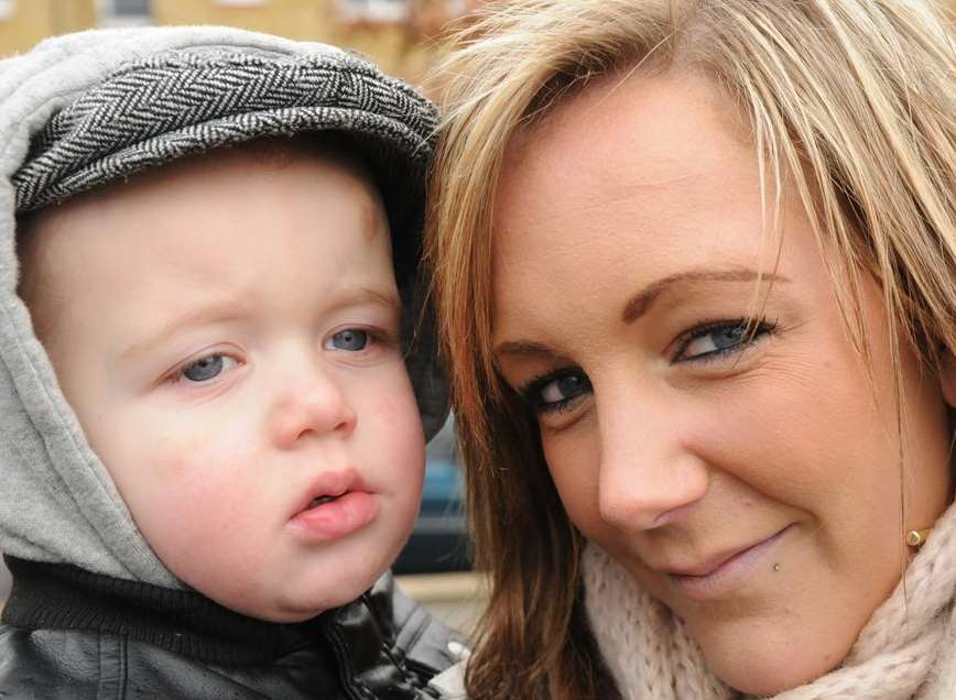 Kayleigh Duff with son Kai