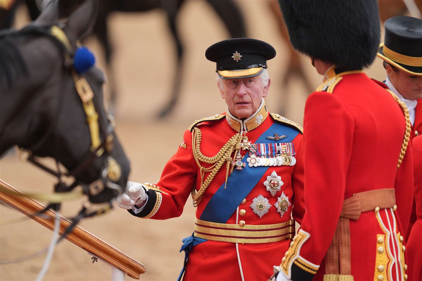 The King at the Trooping the Colour ceremony in June (Yui Mok/PA)