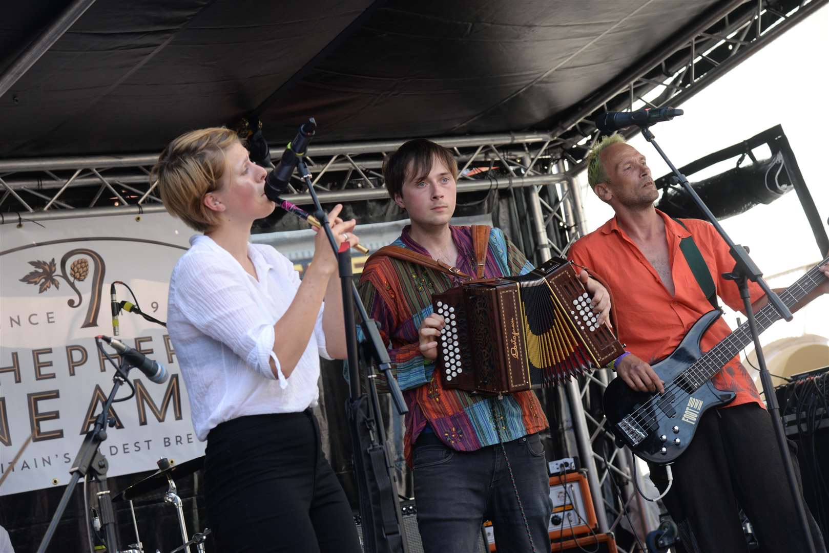 Foot Down performing on the market place stage