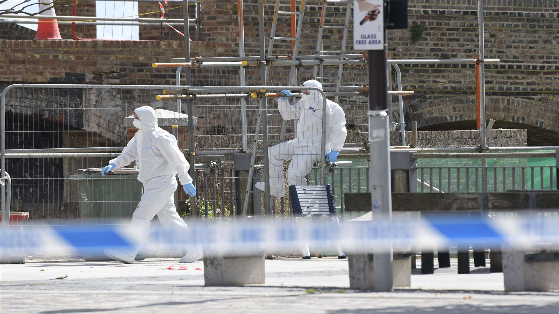 Forensic officers at the scene. Picture: Tony Flashman