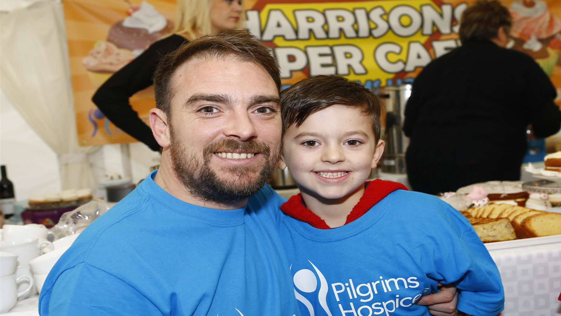 Dad Peter with Harrison at a tea party held in 2015.