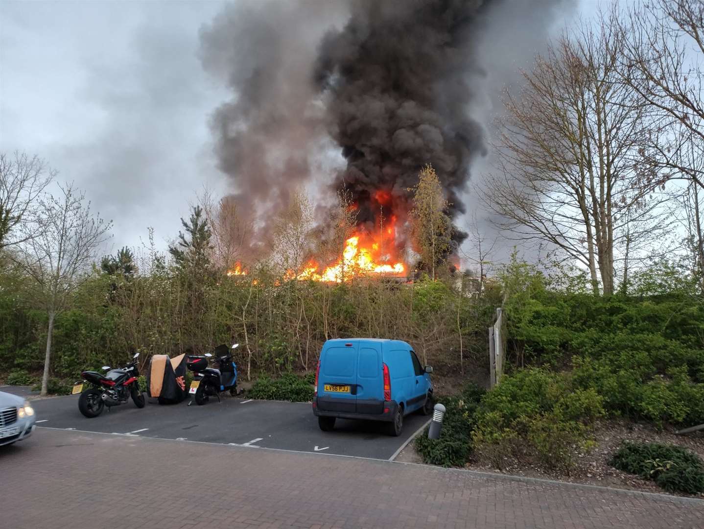 The blaze could be seen from Ryewood estate. Picture: John Gardiner