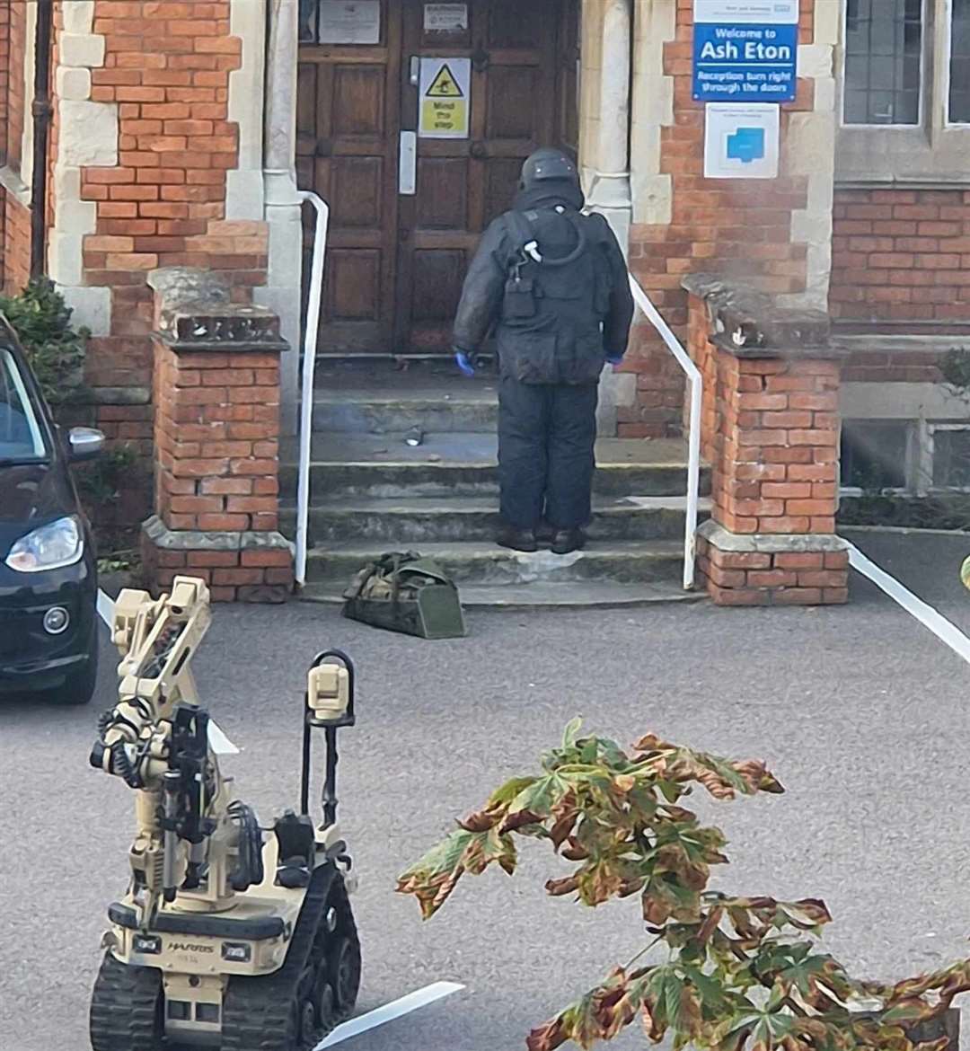 A 35-year-old man has been arrested after bomb disposal teams were called to a medical facility in Radnor Park West, Folkestone. Picture: James Dann