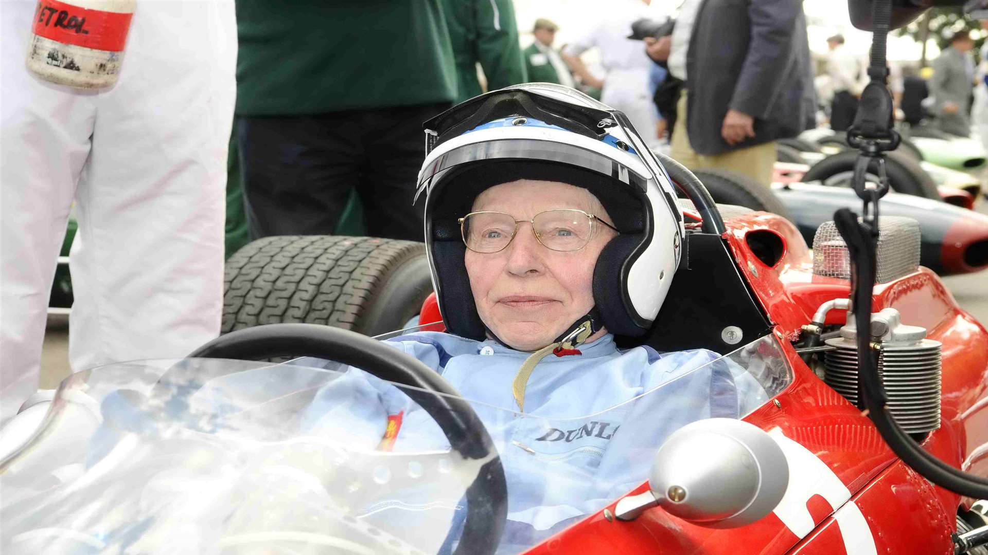 Surtees in his championship winning 1964 Ferrari 158. Picture: Simon Hildrew