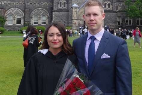 Christopher Pollitt and his girlfriend Meagan Rodi in Canada when she graduated